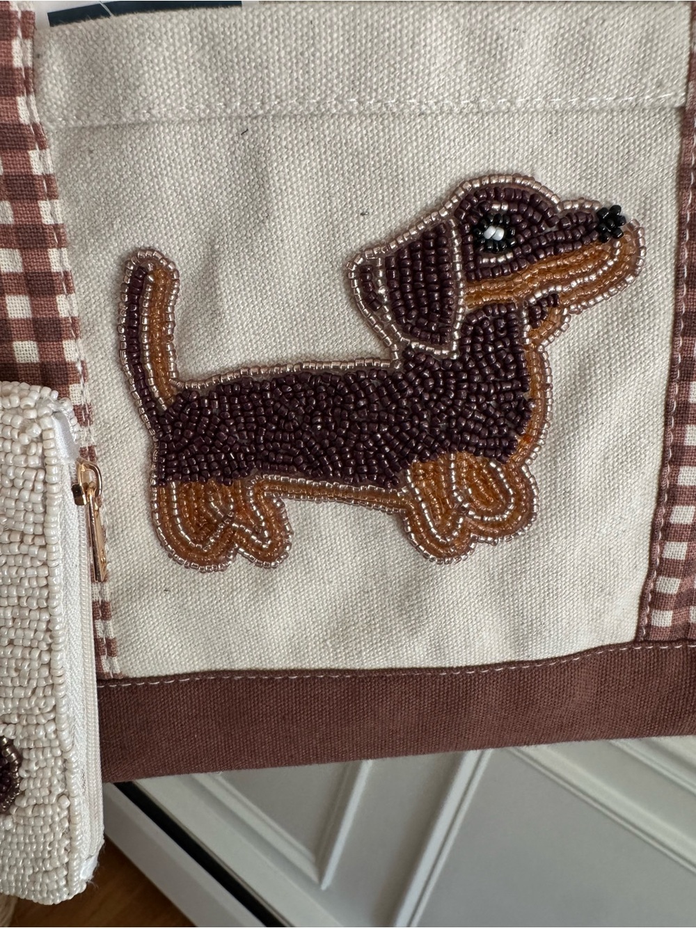 Made in India Dachshund Beaded Tote - Picture 7 of 8
